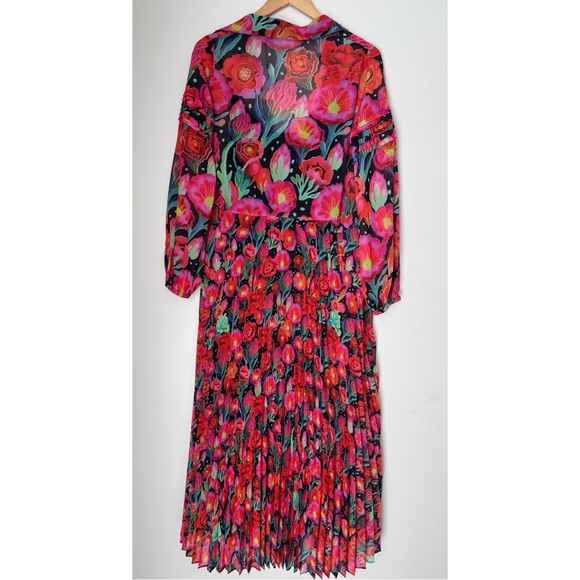 NWT Farm Rio x Anthropologie Pleated Drop-Waist Maxi Dress - Picture 6 of 12